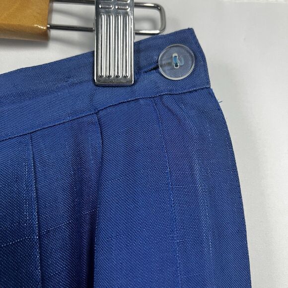 New Traditions For Marshall Field’s Cobalt Blue Silk Pleated Midi Skirt Size 12 - Picture 7 of 14